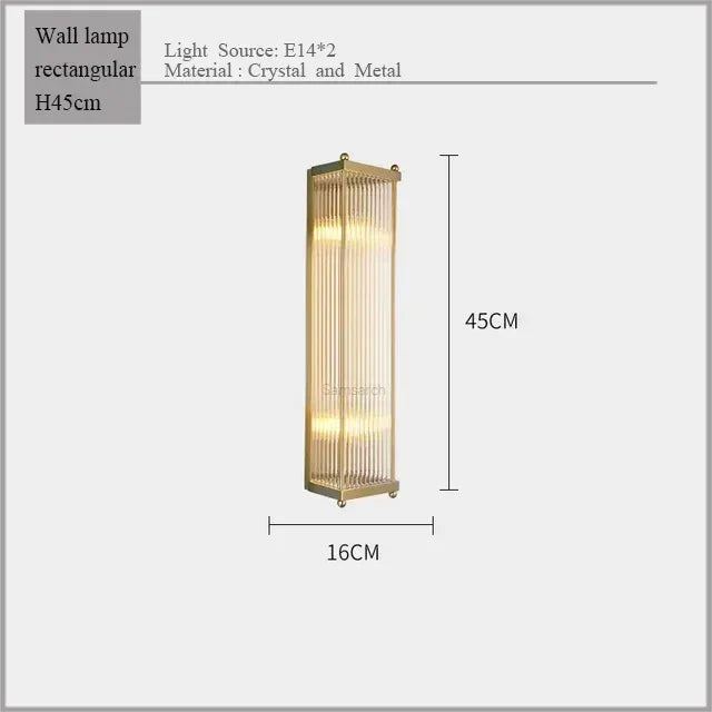 Afralia™ Golden Brass Linear Crystal Chandelier - Luxury Pendant Light for Home