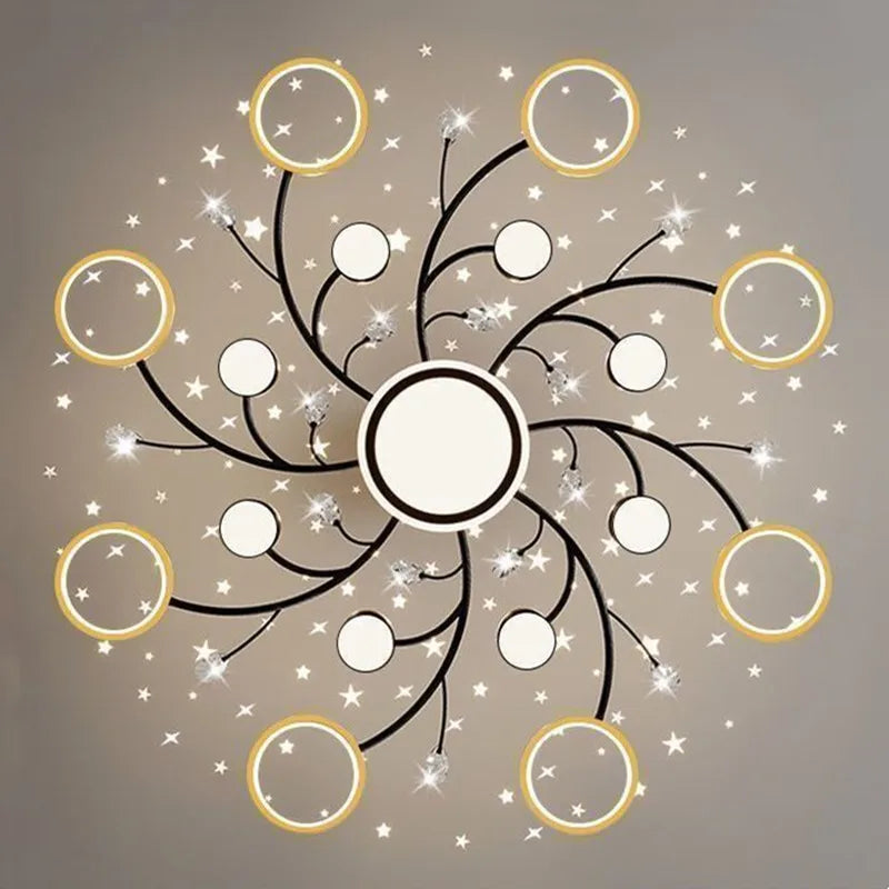 Afralia™ Nordic Starry Sky Dimmable LED Ceiling Chandelier for Home Decor Lighting