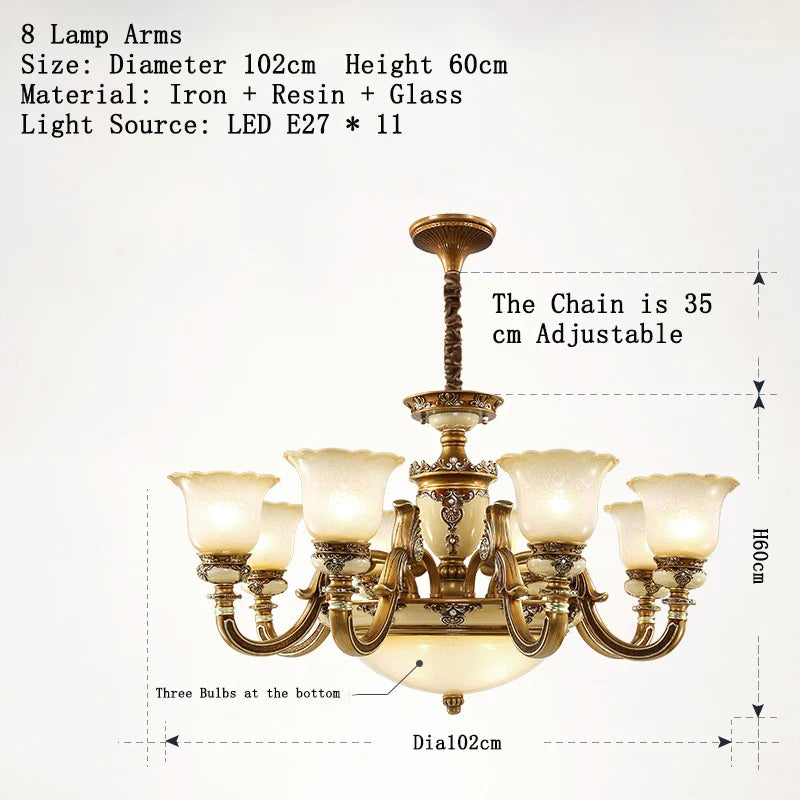 Afralia™ Luxury Resin Chandelier for Living Room, Bedroom, Dining Room, and Hotel