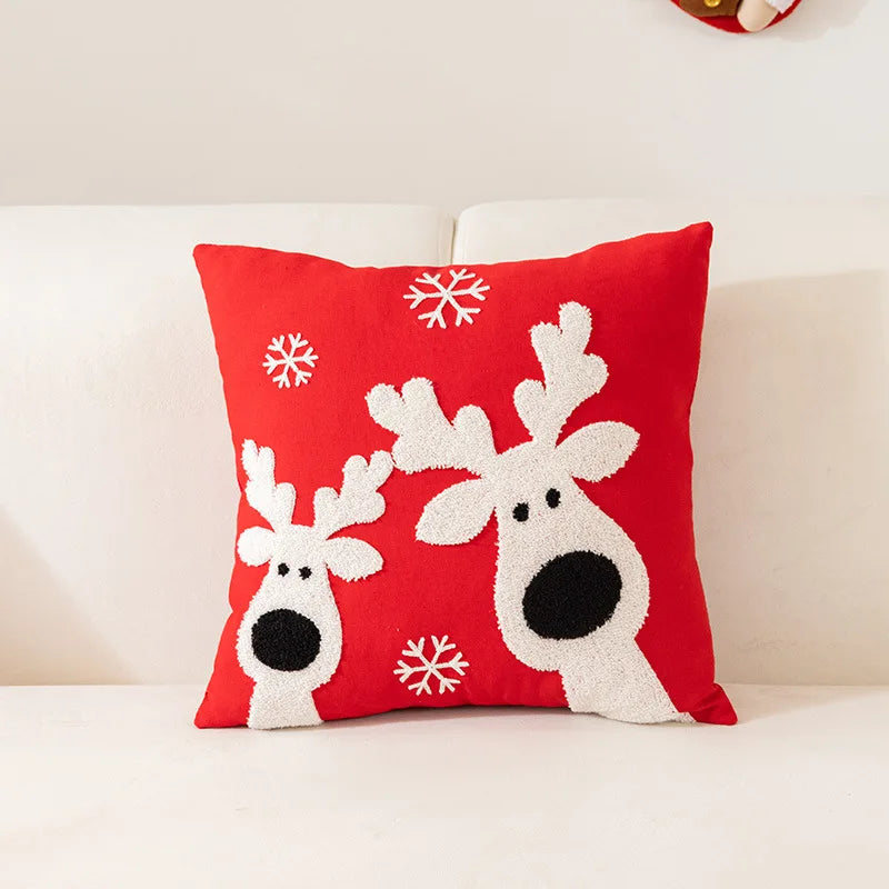 Afralia™ Embroidered Christmas Pillow Cases for Festive Decor