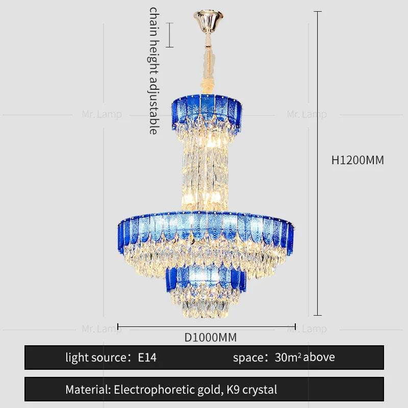 Afralia™ Crystal Chandelier: Postmodern Multi-layer Luxury for Living Room, Hotel Lobby, and Villa