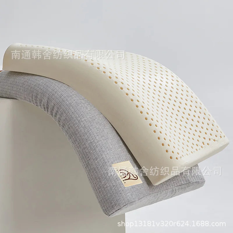 Afralia™ Solid Color Latex Low Pillow for Comfortable Adult Sleep and Neck Support