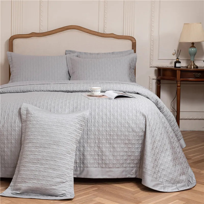 Afralia™ Egyptian Cotton Quilt Set, Reversible Bedspread, Luxe Coverlet, 3Pcs