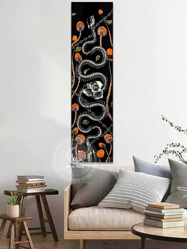 Afralia™ Snake Skull Mushroom Tapestry for Magical Aesthetic Room Decor