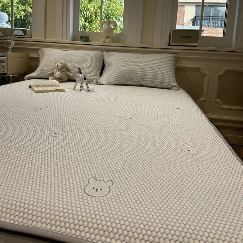 Afralia™ Cooling Ice Bean Sheet Set: Breathable Rayon Mat & Pillowcases for Summer Bed