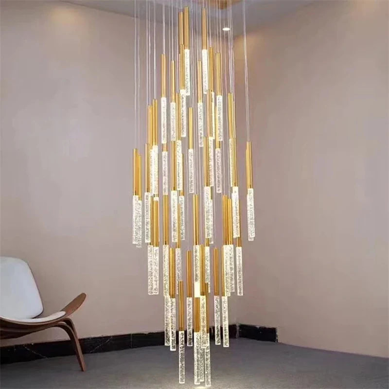 Afralia™ Crystal LED Chandelier for Staircase & Living Room