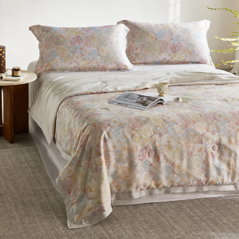 Afralia™ Nordic Satin Summer Comforter - Cooling, Silky, Breathable Quilt for Hot Flashes
