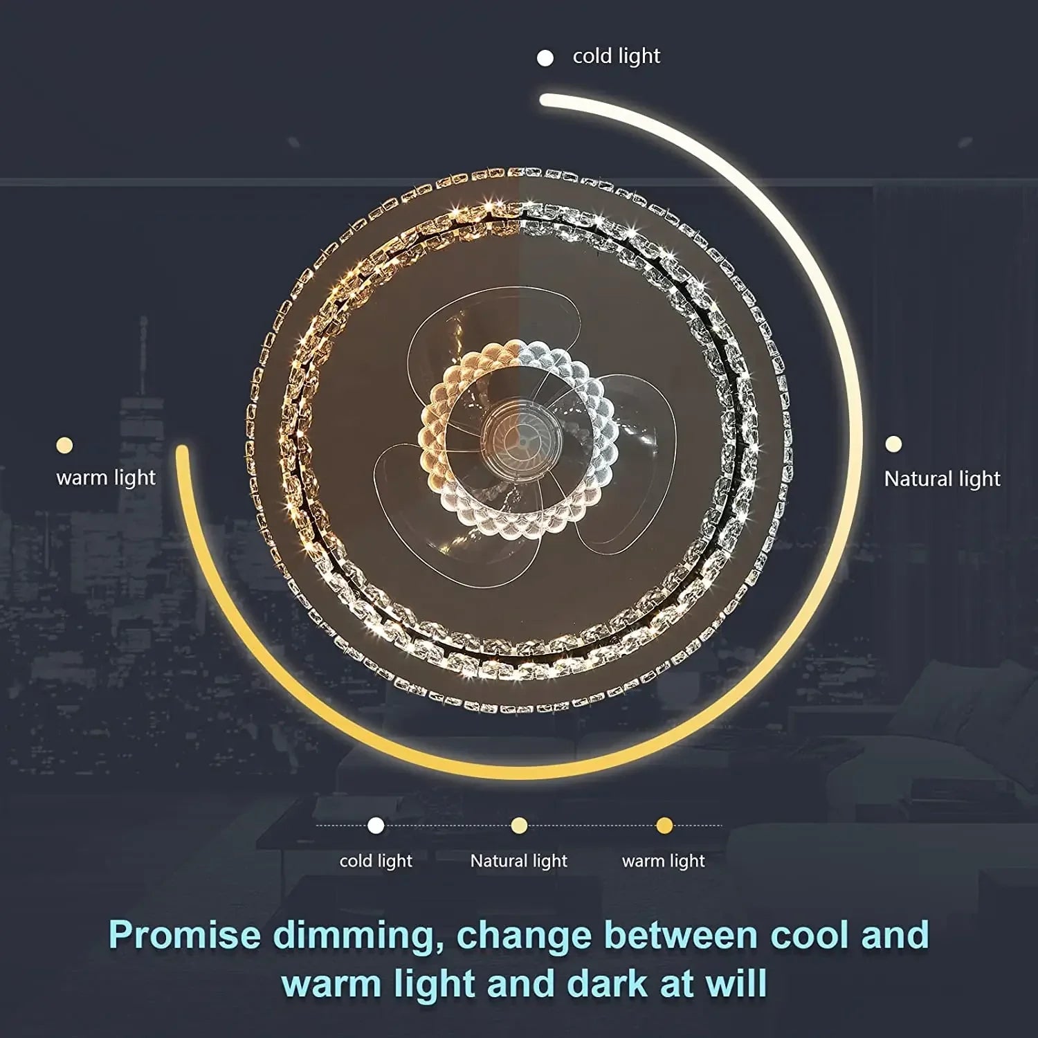 Afralia™ Crystal LED Ceiling Fan with Remote Control Flush Mount Profile