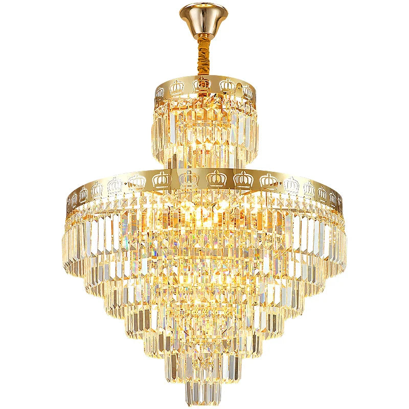 Afralia™ Crystal Duplex Chandelier for Luxury Hollow Living Room Décor