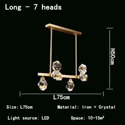 Afralia™ Crystal Chandelier LED Pendant Lights High-end Nordic Modern Style Indoor Lighting