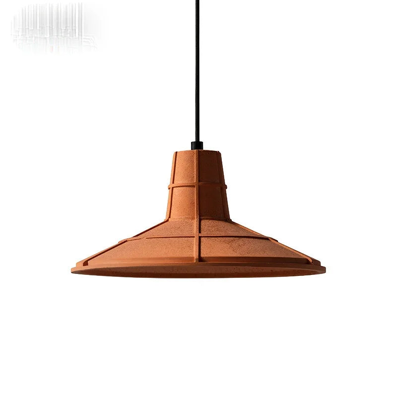 Afralia™ Nostalgic Industrial Cement Pendant Lamp Orange Hanging Light for Home Decor