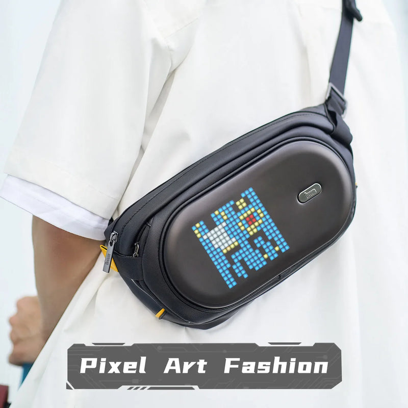 Afralia™ Pixel Art Fashion Speaker Bag Waterproof Sport Bag