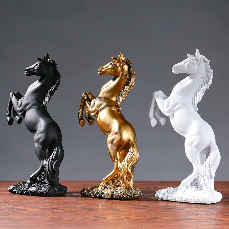 Afralia™ Resin Horse Statue Decorative Ornaments for Home Office Bookend Organization