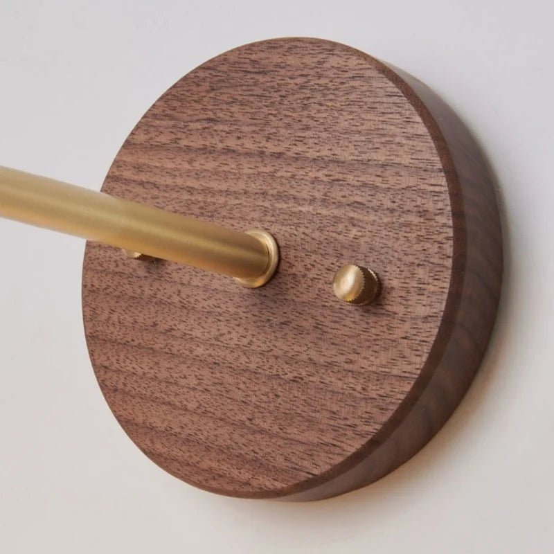 Afralia™ Walnut Wood LED Wall Sconce with Pull Chain Switch for Home Lighting