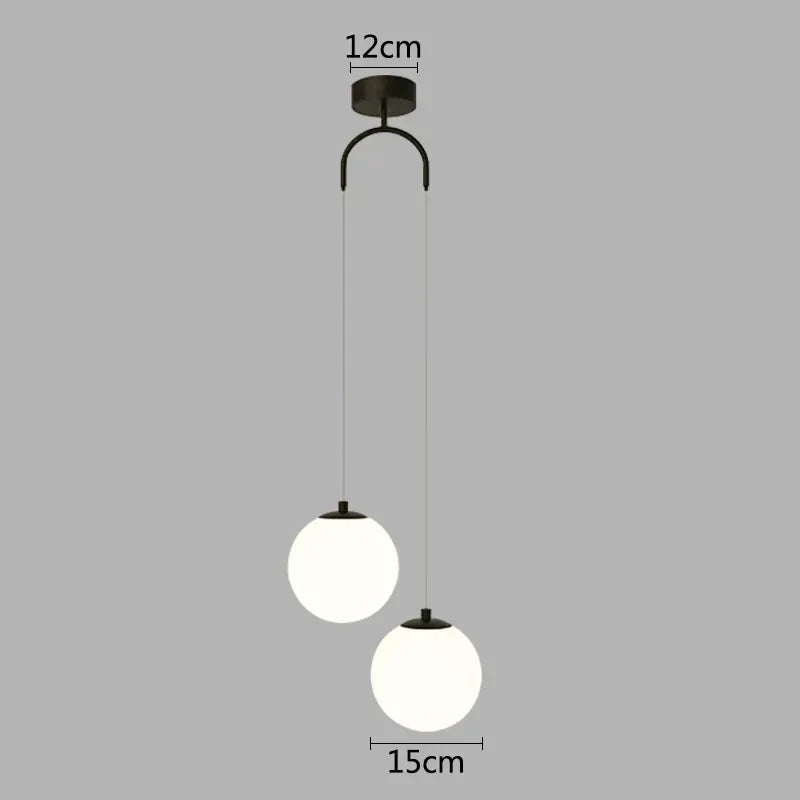 Afralia™ Glass Ball LED Pendant Chandelier for Dining and Bedroom