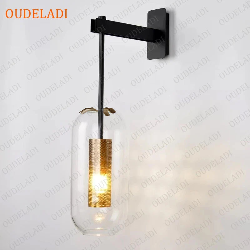 Afralia™ Modern Glass Wall Sconce | LED Bedroom Light Fixture | Nordic Living Room Indoor Lamp