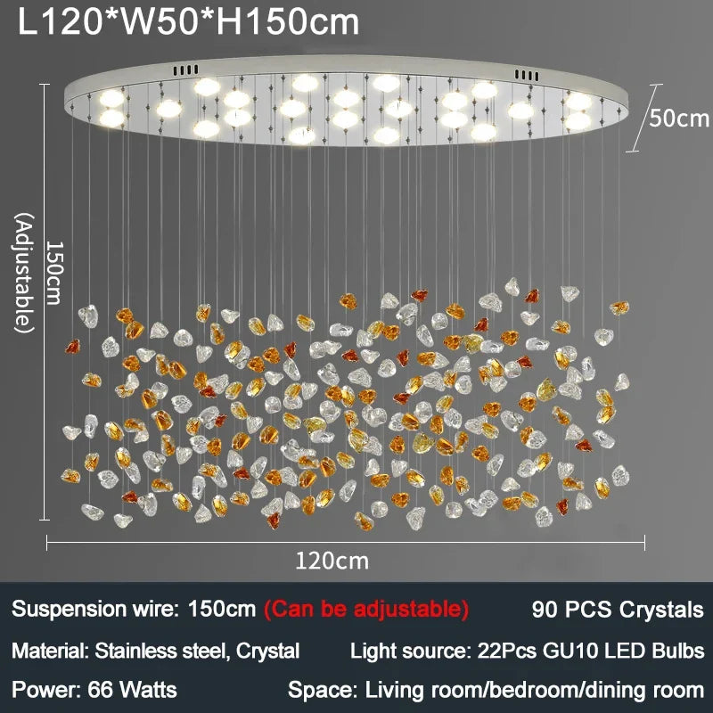 Afralia™ LED Crystal Chandelier: Designer Art Luxury Lighting for Living Room, Kitchen & Restaurant