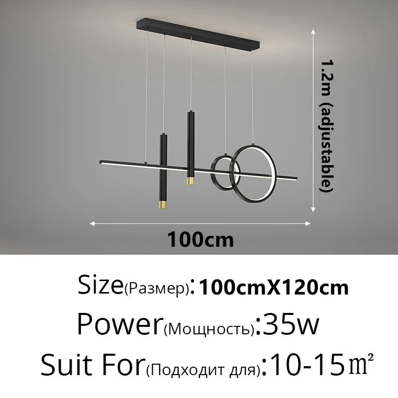 Afralia™ Modern LED Chandelier for Dining Room Kitchen Bar Pendant Lighting