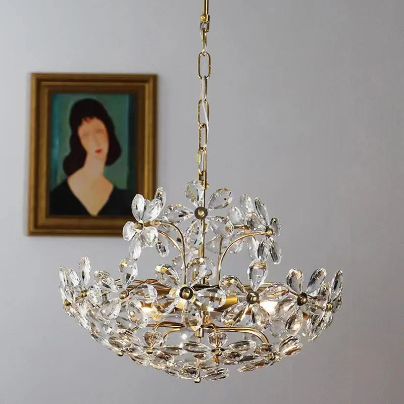 Afralia™ Crystal Modern LED Pendant Ceiling Light Chandelier for Bedroom Salon Home Decor