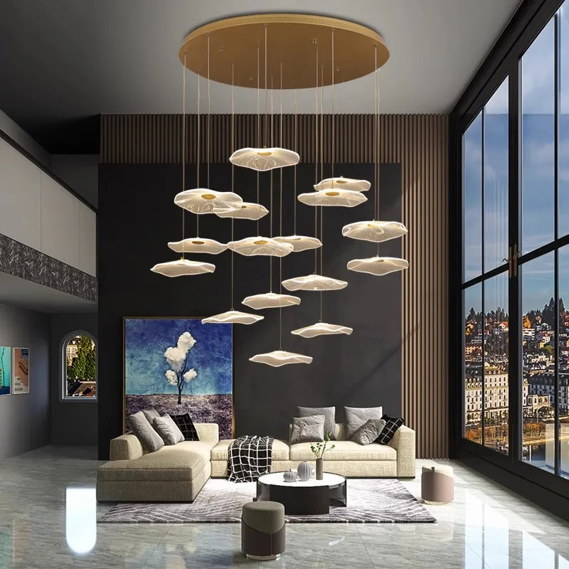 Afralia™ Modern Crystal Chandelier: Stair Pendant Lamp for Stylish Living Room Lighting