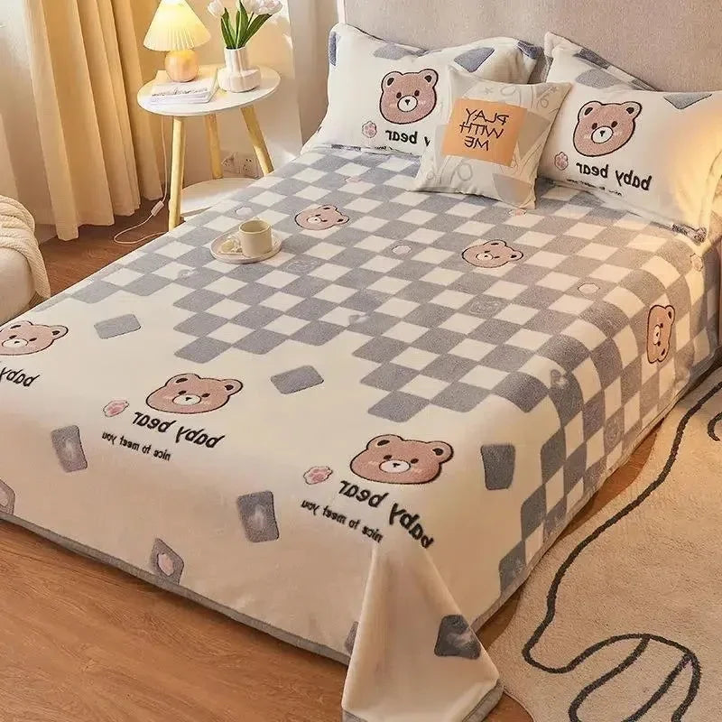 Afralia™ Cartoon Flannel Blanket: Cozy All-Season Sofa Cover & Bed Sheet