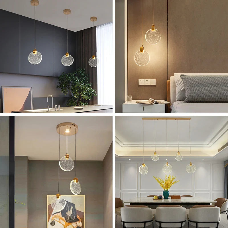 Afralia™ Nordic Crystal LED Pendant Lights for Home Indoor Decor