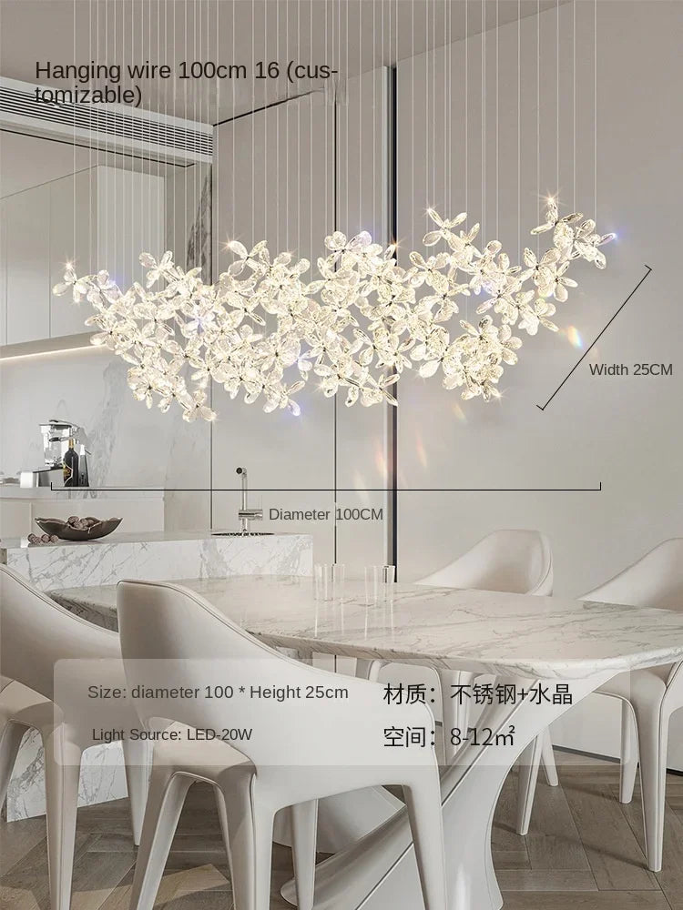 Afralia™ Crystal LED Chandelier: Modern Luxury Flower Shaped Decorative Lighting