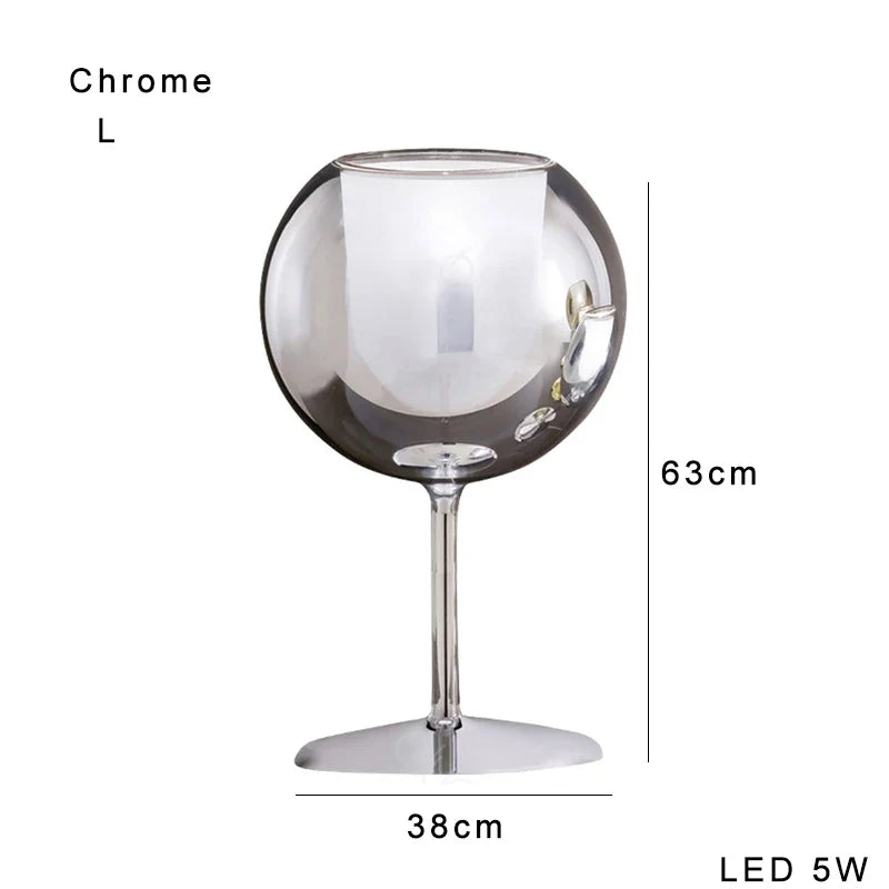 Afralia™ Rose Gold Blue Glass Table Lamp Luxury Decor Item