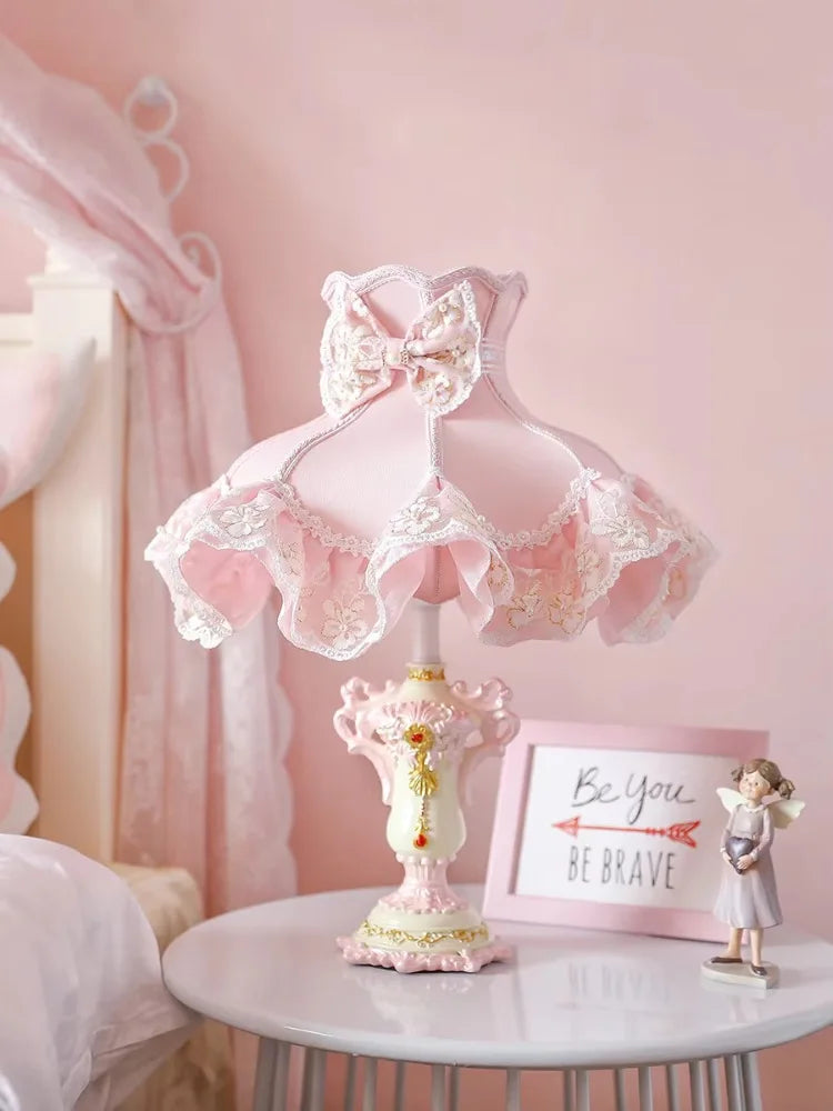 Afralia™ Pink Nordic Resin Table Lamp LED E27 Art Decor for Girls Bedroom