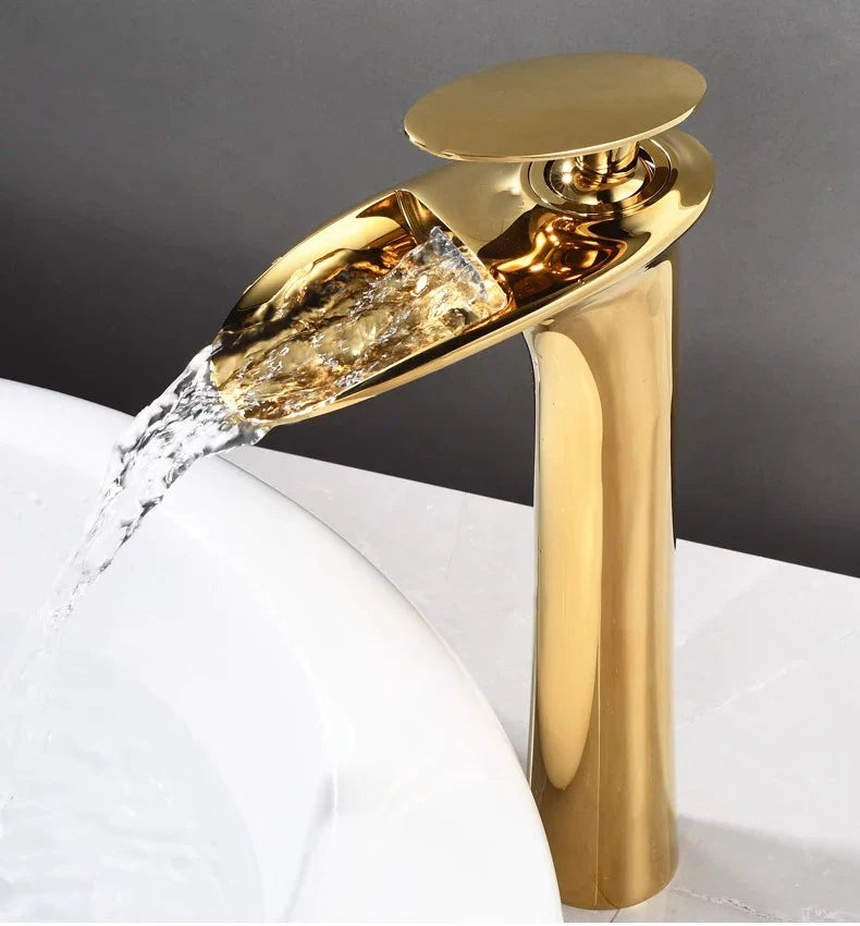Afralia™ White Waterfall Basin Faucet Modern Single Hole Mixer Tap for Bathroom