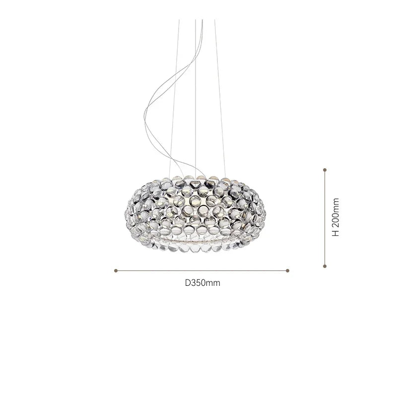 Afralia™ Clear Gold Acrylic Pendant Lights: Modern Living Room Foscarini Caboche Style
