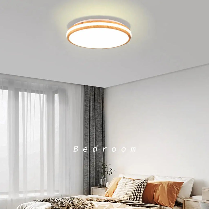 Afralia™ Wood Ceiling Light: Nordic LED Surface Mount Modern Fixture for Home Décor