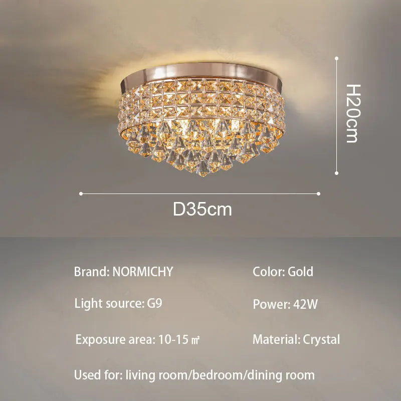 Afralia™ Modern Drum Crystal Chandelier Light Fixture for Home Décor