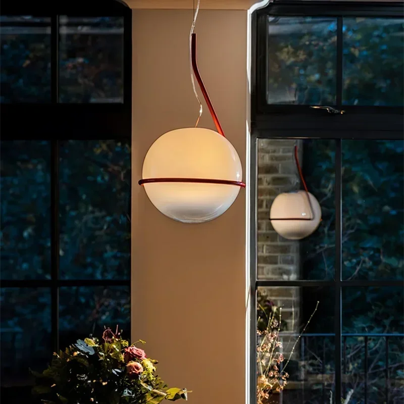 Afralia™ Glass Globe Pendant Lamp for Bedroom Living Room Kitchen Island
