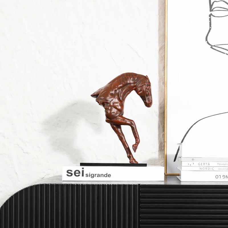 Afralia™ Running Horse Sculpture - Resin Handicraft Home Decor