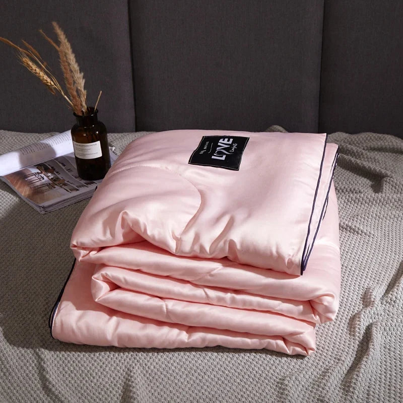 Afralia™ Silky Comforter Set: High-End Summer Double Quilt, Light & Airy, Machine Washable