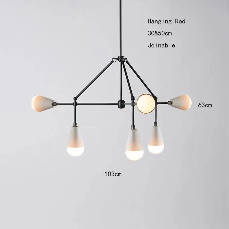 Afralia™ Metal Chandelier: European Style Dining Table Pendant Light, Modern Decor Art