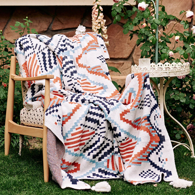 Afralia™ Boho Geometric Summer Blanket - Thin & Breathable Quilt for Children and Adults
