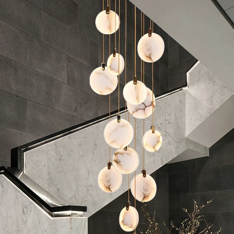 Afralia™ Marble Pendant Chandelier: Luxury Modern Hanging Lighting for Living Room Villa Lobby