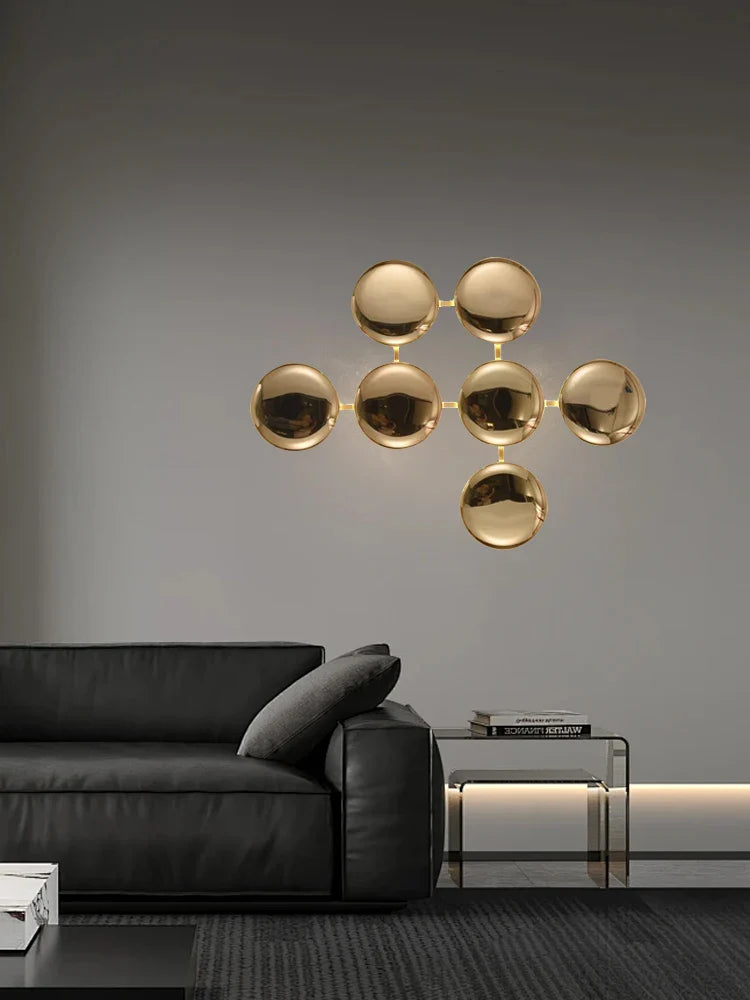 Afralia™ Italian 2025 Glossy Gold LED Wall Sconces - Modern Home Decor