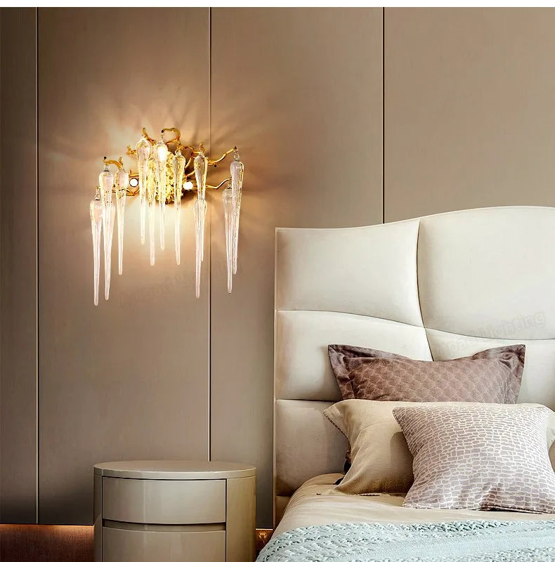 Afralia™ Crystal LED Wall Light Sconces for Living Room Bedroom, Modern Interior Wall Lamp