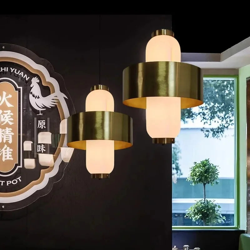 Afralia™ Glass Brass Pendant Light - Medieval Style LED Chandelier for Dining, Kitchen, Bedrooms