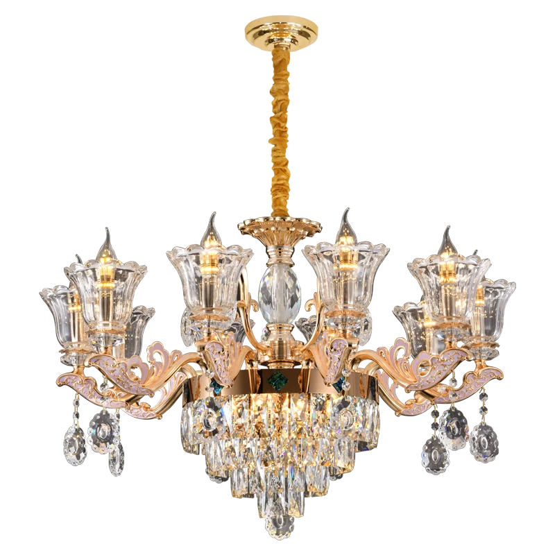 Afralia™ Luxury European Crystal Chandelier Living Room Lamp