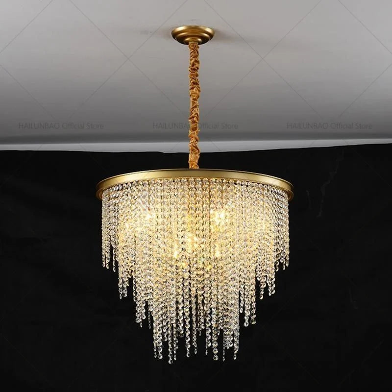 Afralia™ Crystal Chandelier: 2024 Post-Modern Living Room Lighting