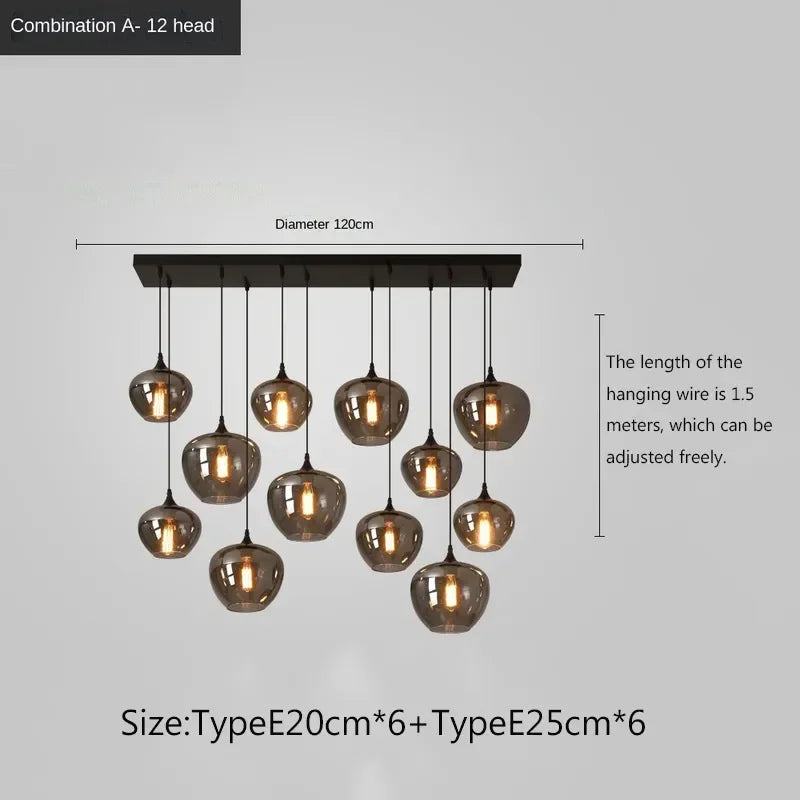 Afralia™ LED Glass Pendant Chandelier for Kitchen Dining Bar Décor