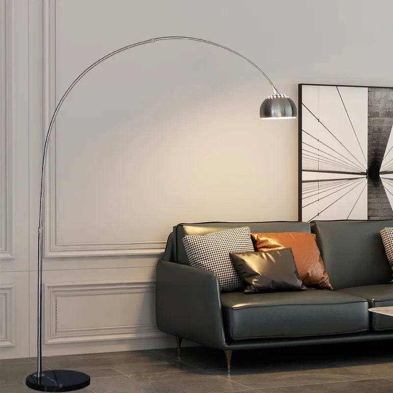 Afralia™ Marble Base LED Floor Lamp with Remote Control