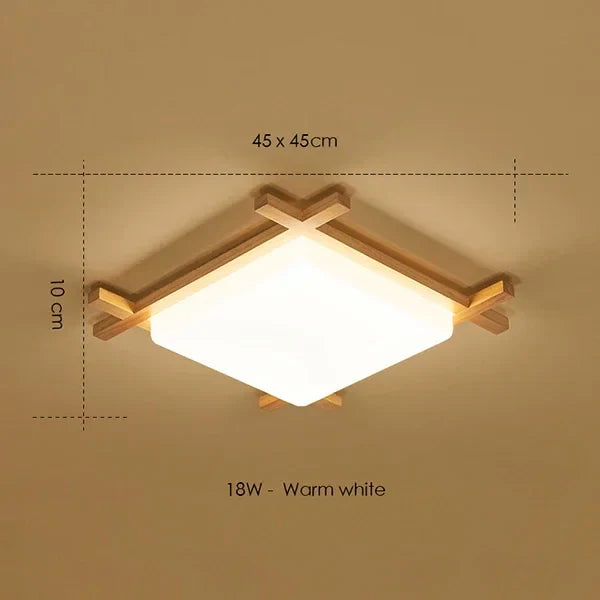 Afralia™ Wood Flush Mount Ceiling Light for Living Room Bedroom