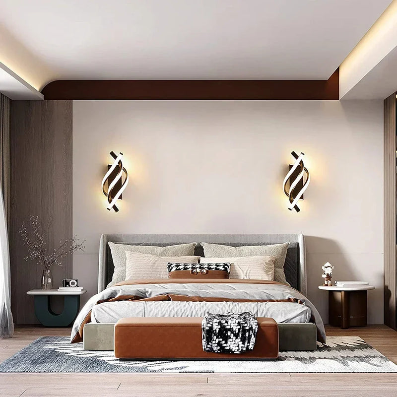 Afralia™ LED Wall Lamps Black White Light for Indoor Living Bedroom, Modern Design