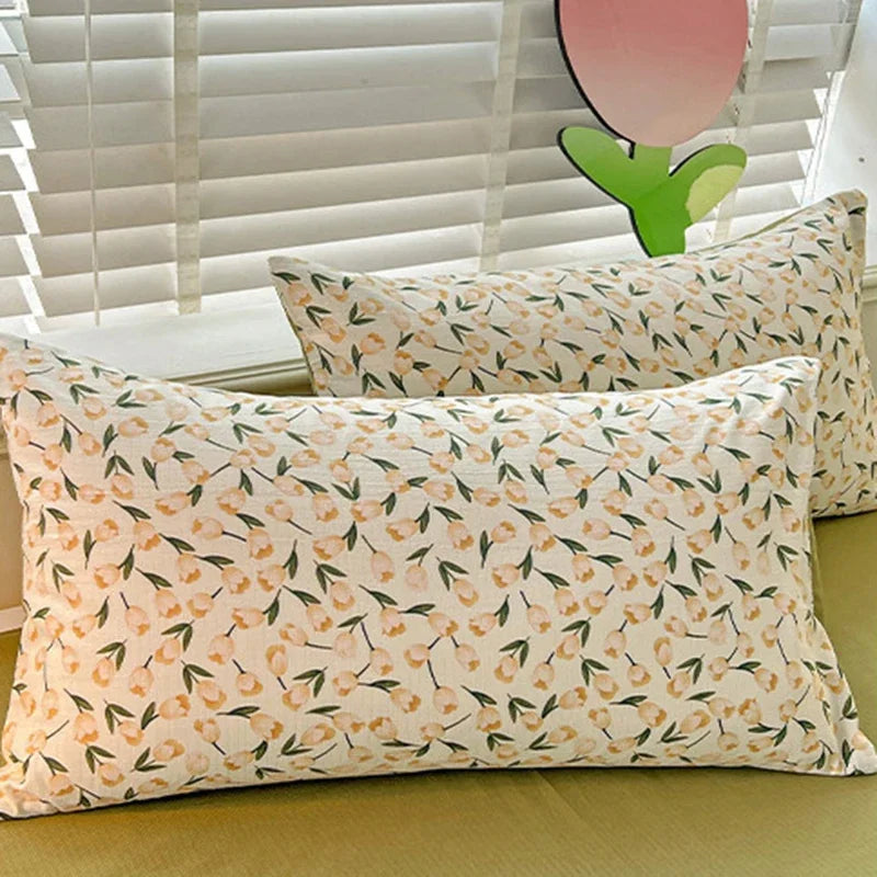 Afralia™ Double-Layer Yarn Printed Cotton Quilt Cover Set - Queen/King/Double/Single Bed