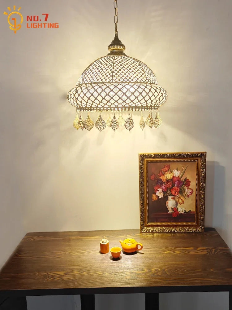 Afralia™ Vintage Iron Art Pendant Lights LED E27 Exotic Modern Fixtures for Restaurant Bedroom